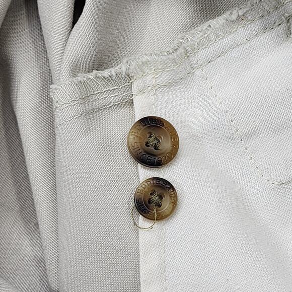 Vintage Eddie Bauer Pants Womens 14 Tan Khaki Comfort Waist High Rise Tapered - Picture 11 of 16